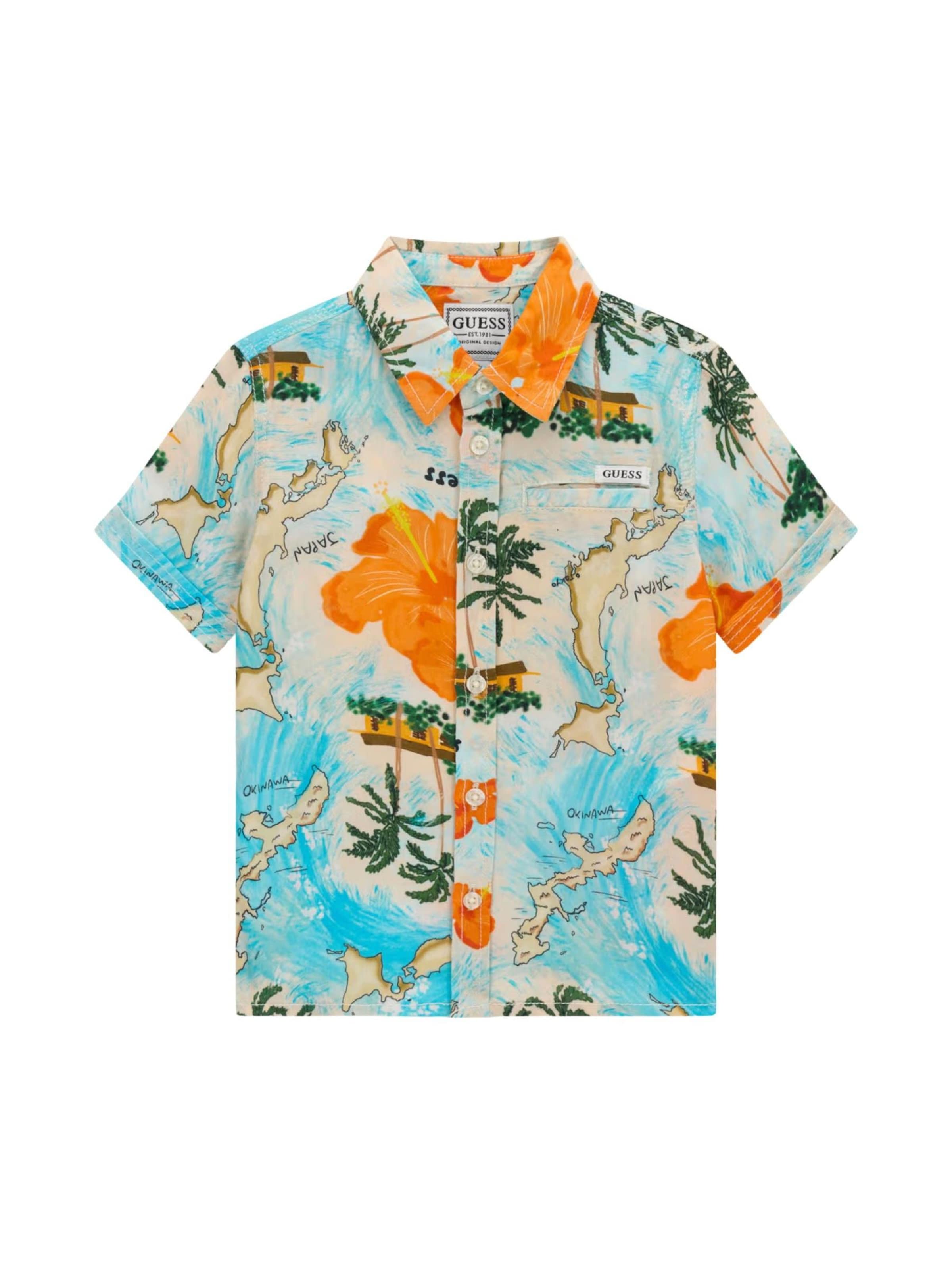 Regular fit Camicia 'VISCOSE POPLIN SS SHIRT' di GUESS KIDS in colori misti: frontale