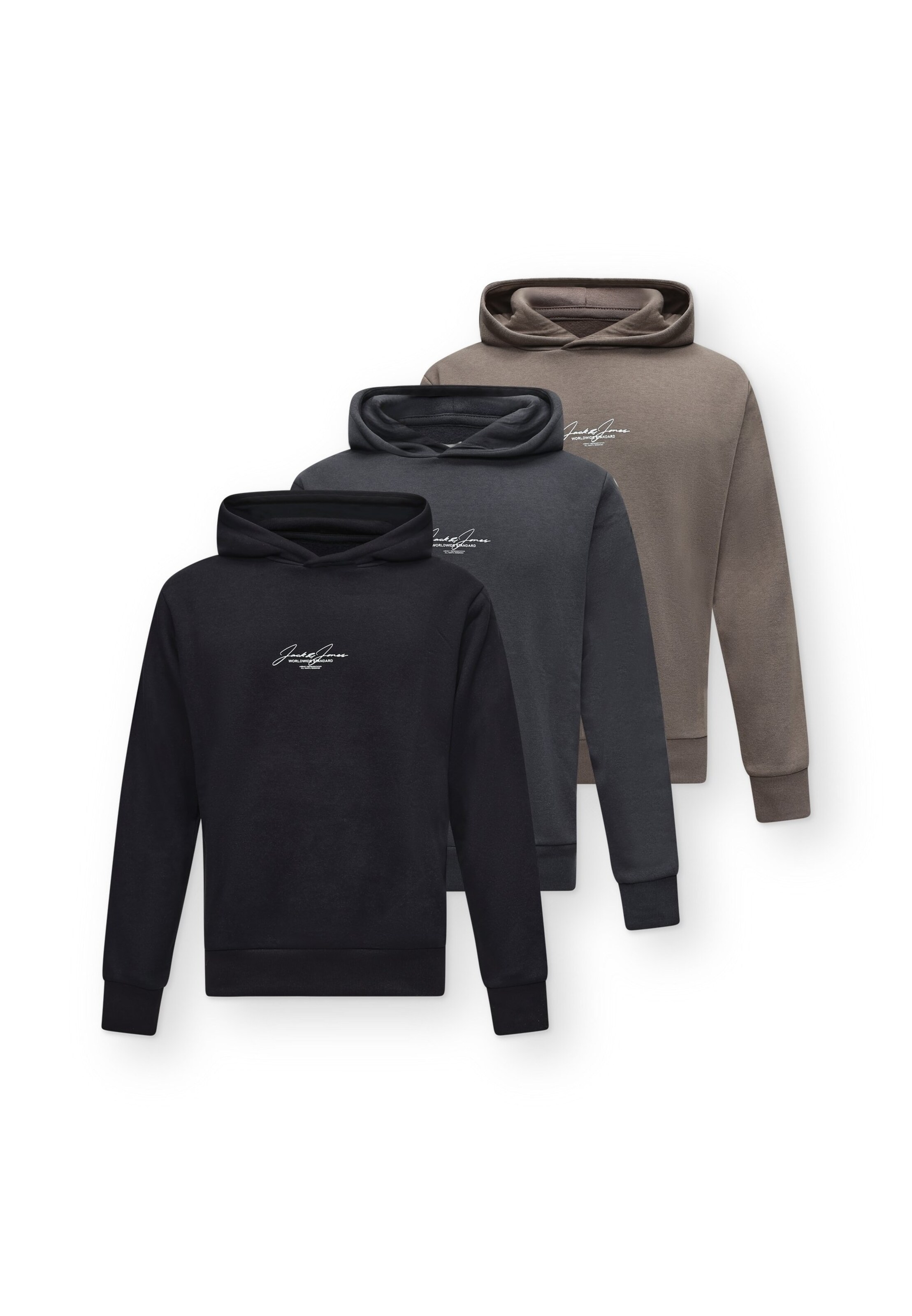 JACK & JONES Sweatshirt 'JWHCOVER' in S in mokka / dunkelgrau / schwarz, Produktansicht