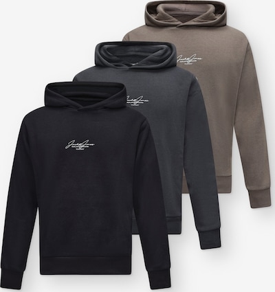 JACK & JONES Sweatshirt 'JWHCOVER' in S in mokka / dunkelgrau / schwarz, Produktansicht