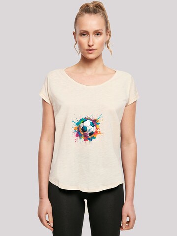 T-shirt 'Bunte Fußball' F4NT4STIC en beige : devant