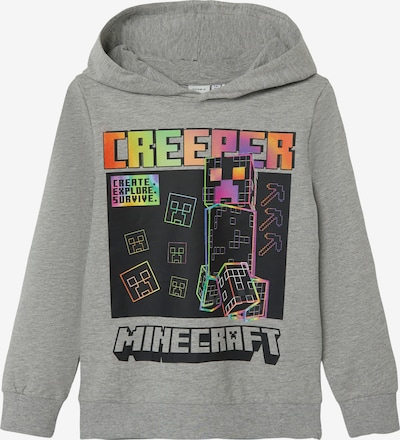 NAME IT Sudadera 'Jiz Minecraft' en gris moteado / lima / lila claro / negro, Vista del producto