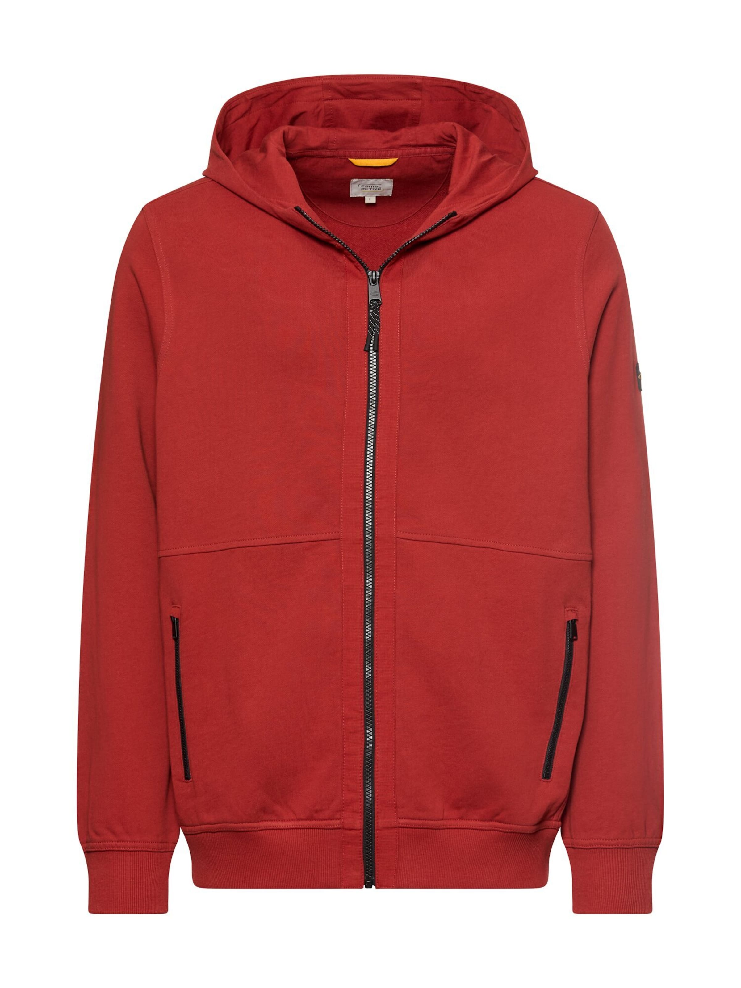 CAMEL ACTIVE Zip-Up Hoodie in Red: front