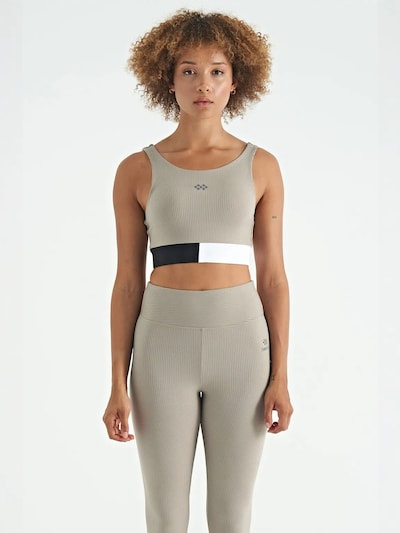 Tommy Life Haut de sport en L en beige / noir / blanc, Vue avec produit