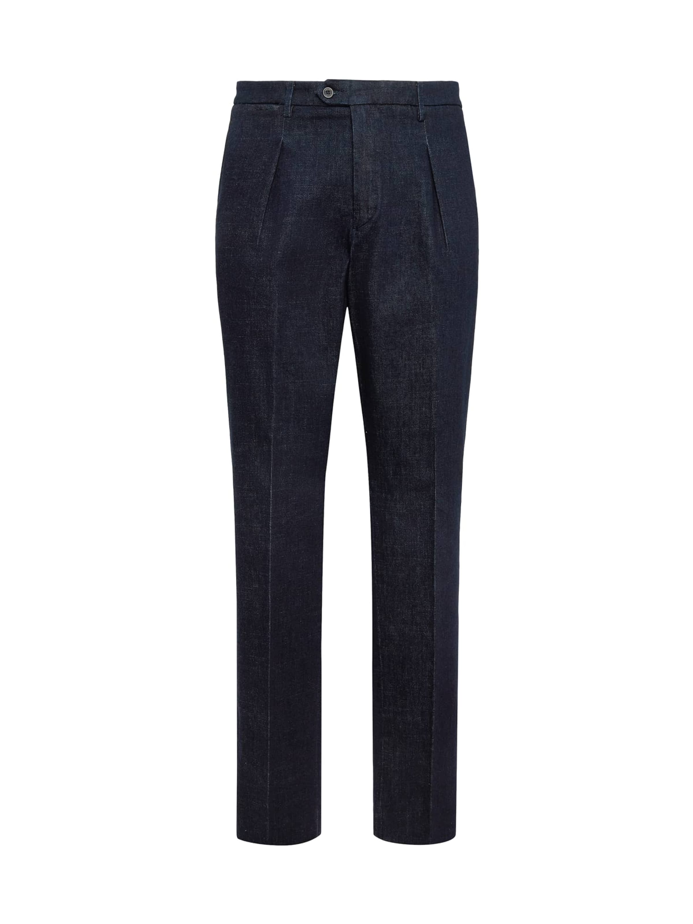 Boggi Milano Slim fit Pleat-front trousers in Blue: front