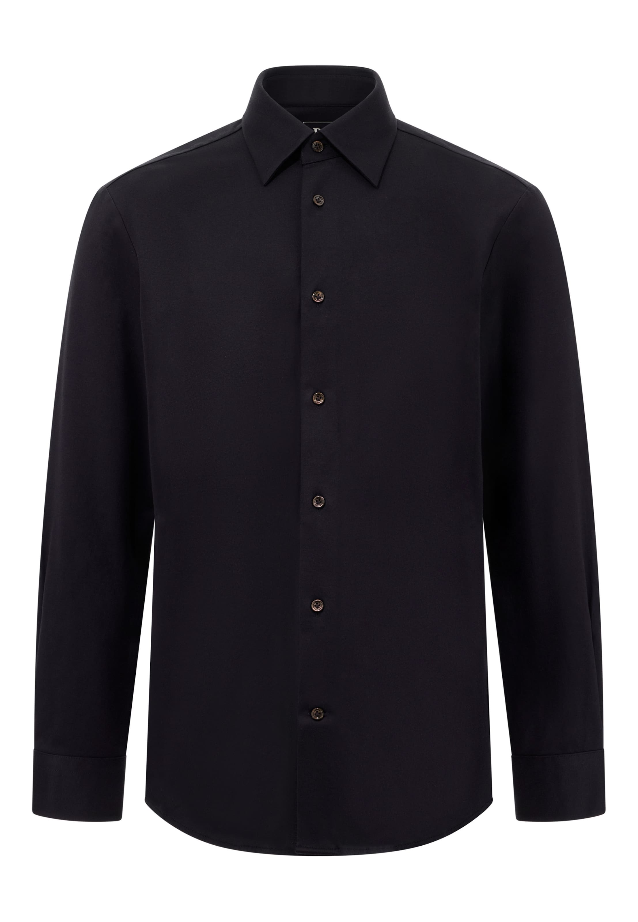 Boggi Milano Regular fit Overhemd in Zwart: voorkant