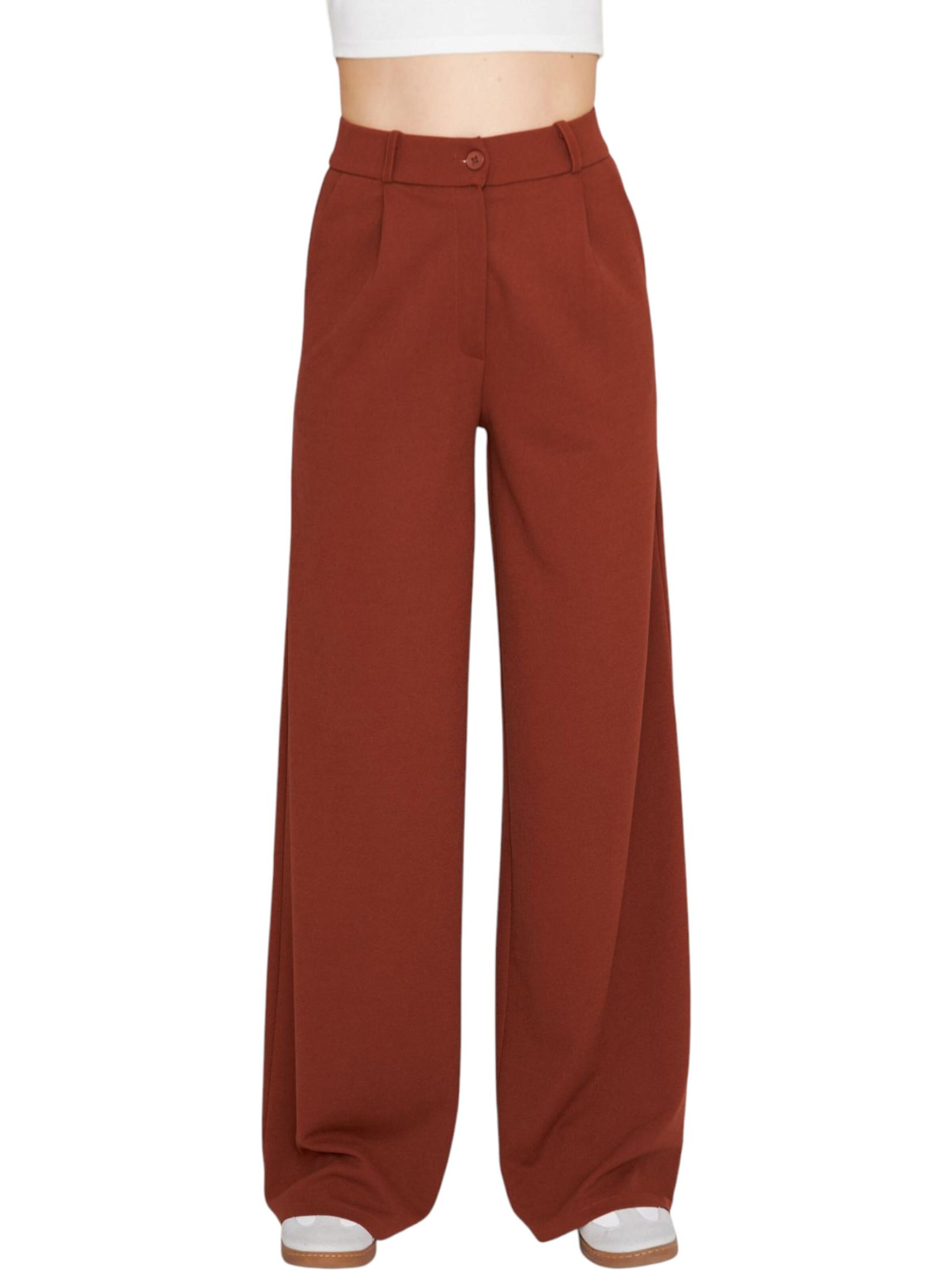 fashionshowcase Wide Leg Bukser med lægfolder 'Seyra' i rød