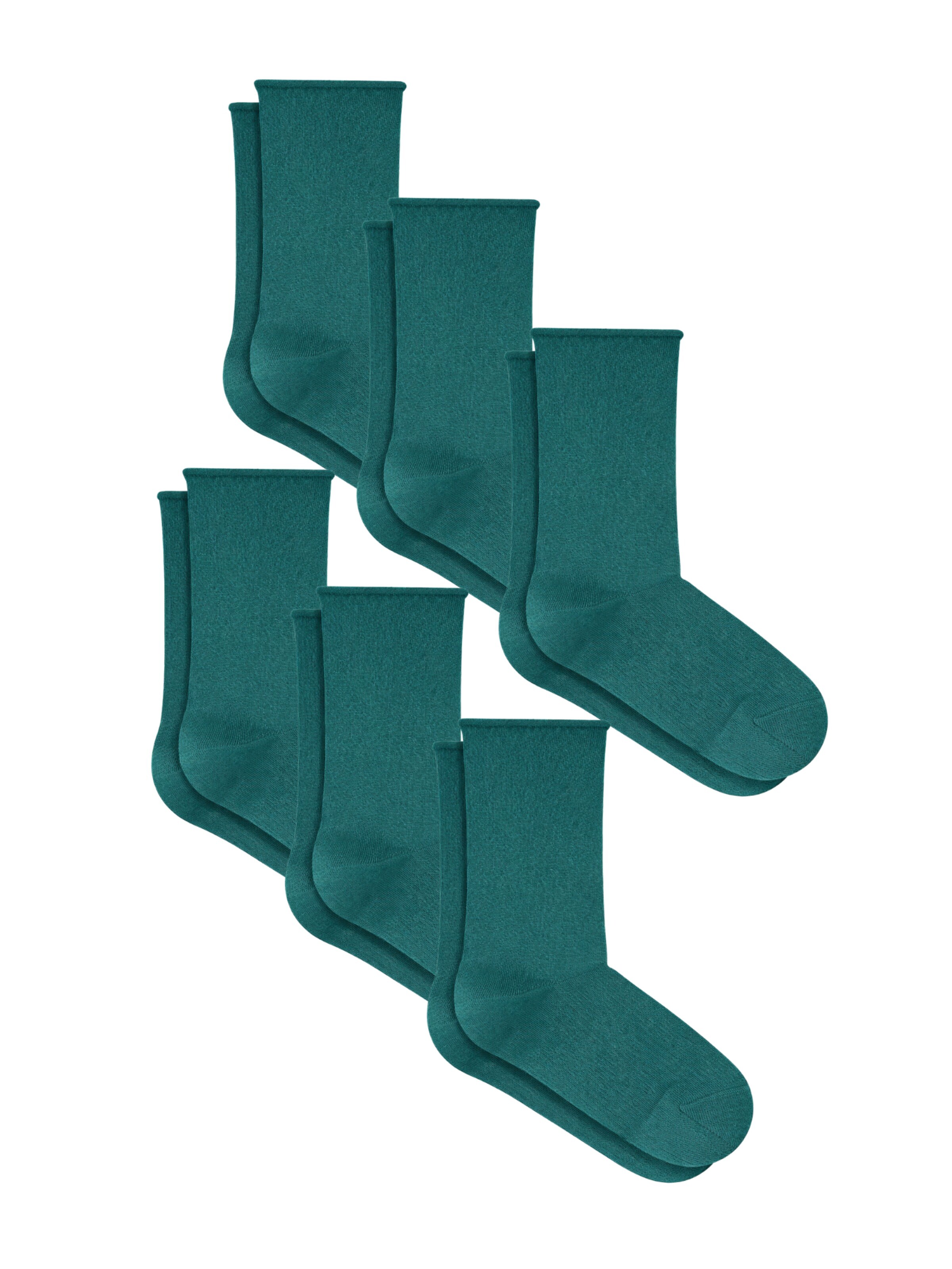Albero Natur Socks 'Bio-Baumwoll-Socken mit Rollrand Unisex – 6er Pack' in Green: front