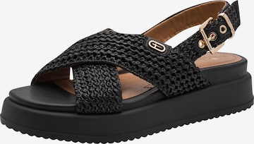 Sandales Tamaris en noir : devant