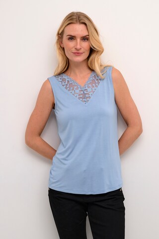 Cream Top 'Trulla' in Blue: front