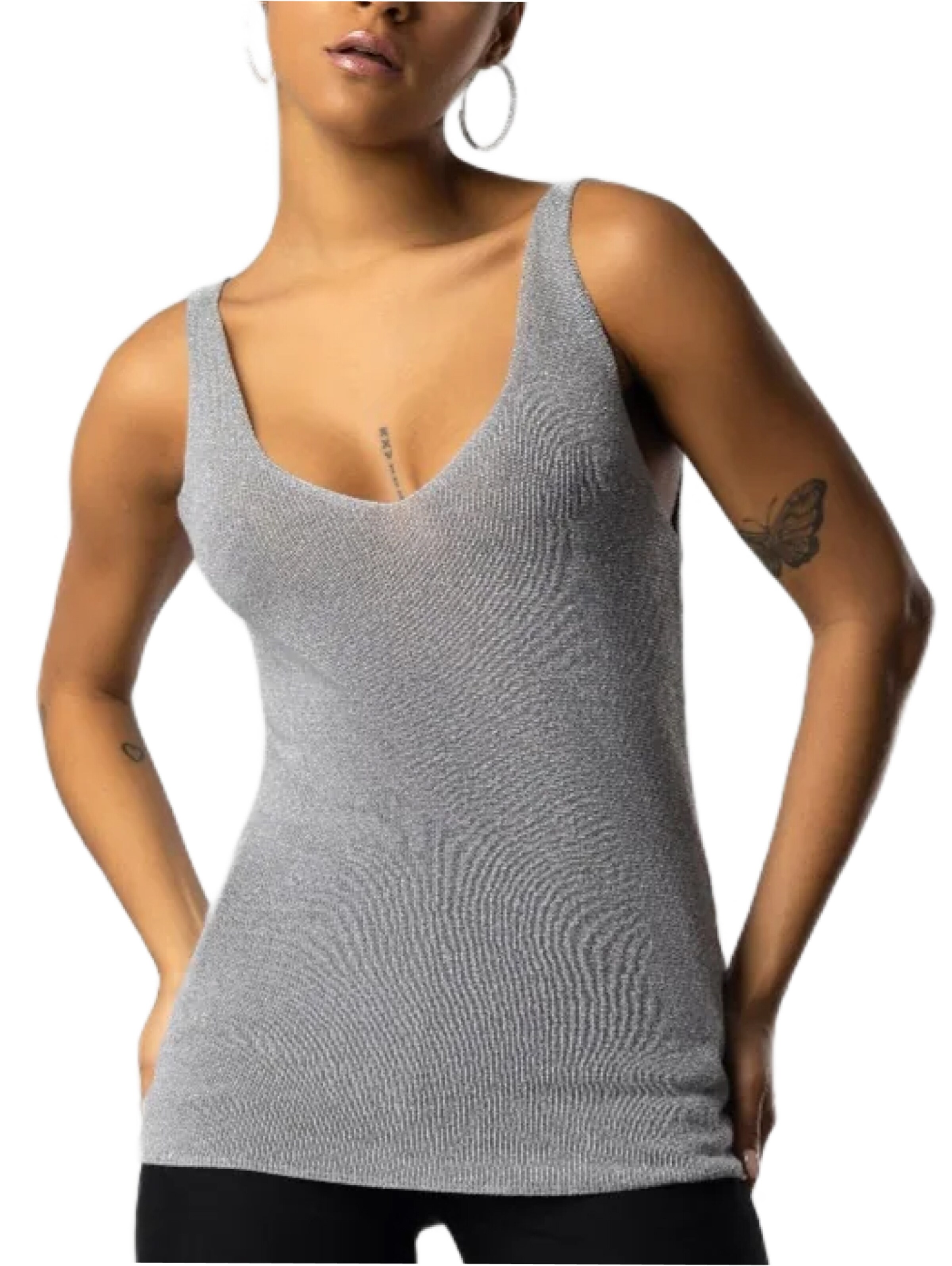 No Matter What Knitted Top in Silver