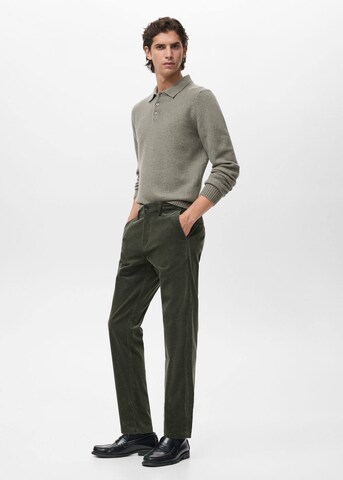 MANGO MAN Slim fit Pants 'Berdam' in Green