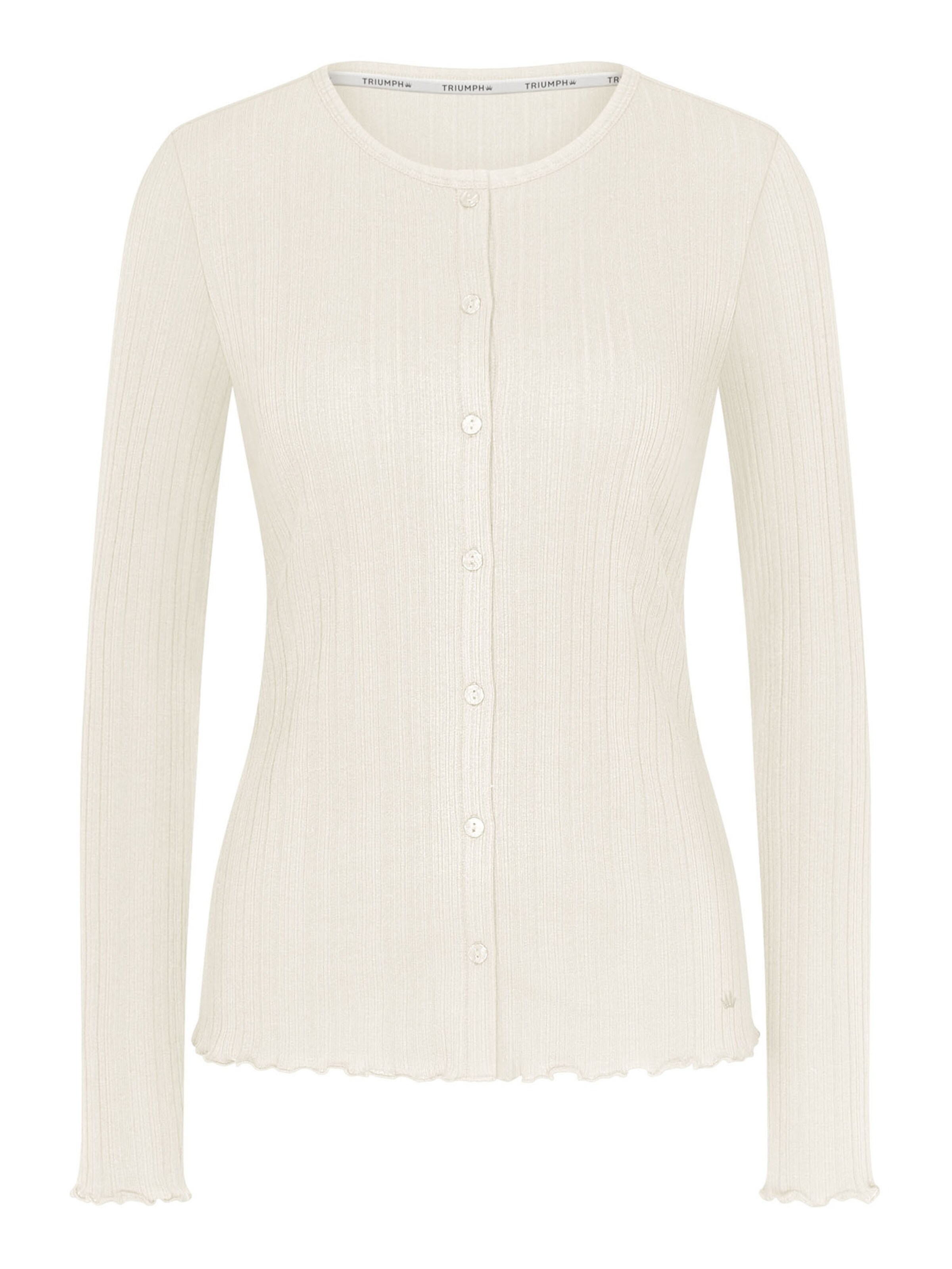 TRIUMPH Knit cardigan ' Red Label Versatile Rib ' in White: front
