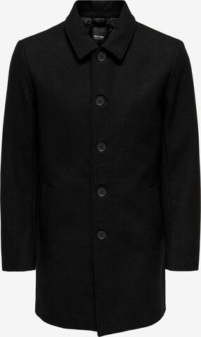 Only & Sons Between-Seasons Coat 'Terry' in Black: front