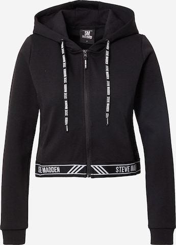 STEVE MADDEN Zip-Up Hoodie in Black: front