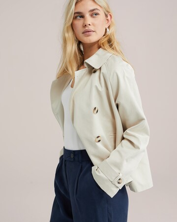 Manteau mi-saison WE Fashion en beige : devant