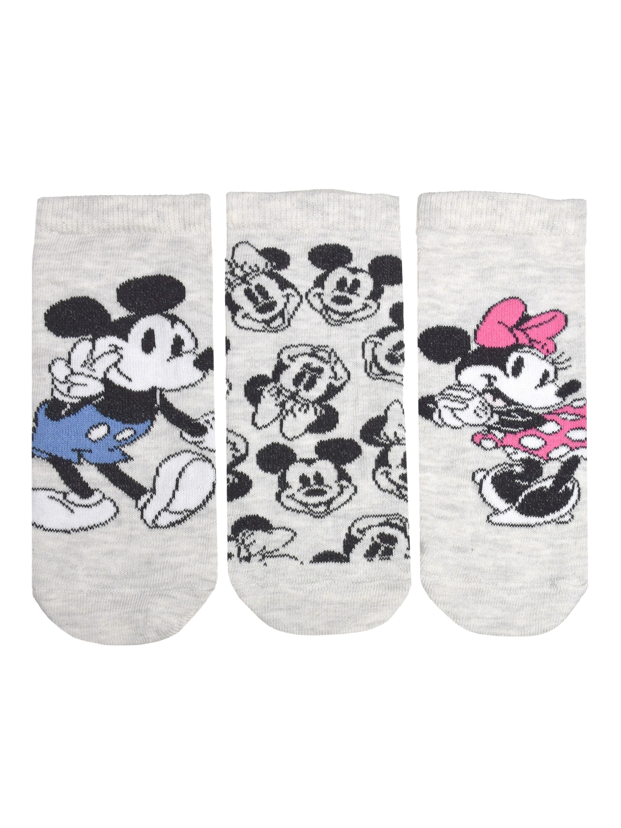 Disney Minnie Mouse Socken 'Minnie & Mickey'‌ in Grau