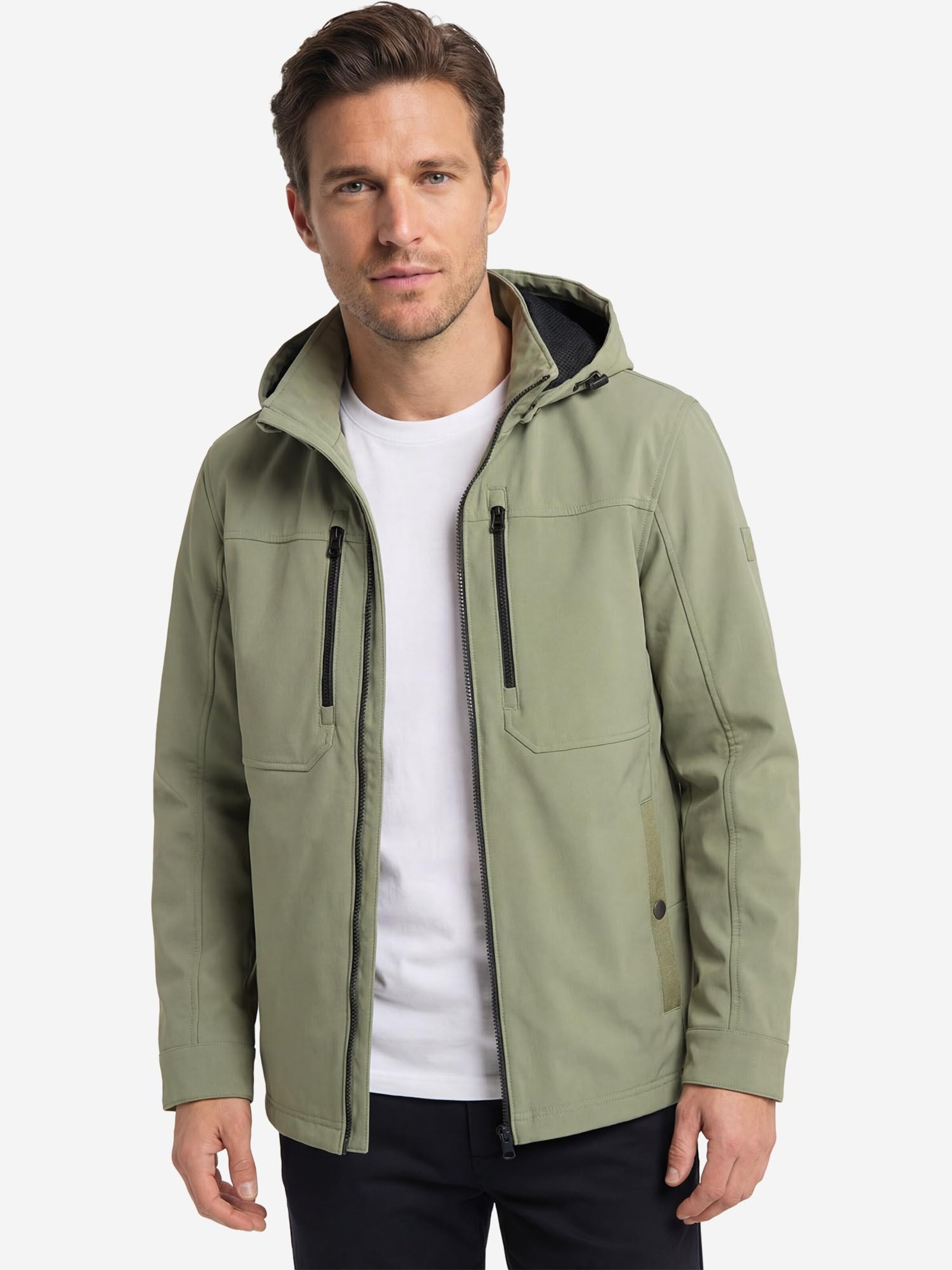 CASAMODA Between-Season Jacket 'Basic' in Green: front