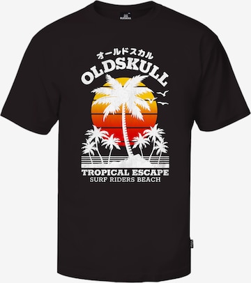 Oldskull T-Shirt 'Wrldvibe Palmtee' in Schwarz: Vorderseite