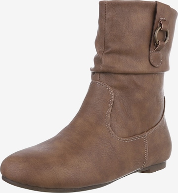 Ital-Design Stiefelette in Braun: Vorderseite