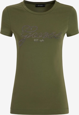 T-shirt GUESS en vert : devant