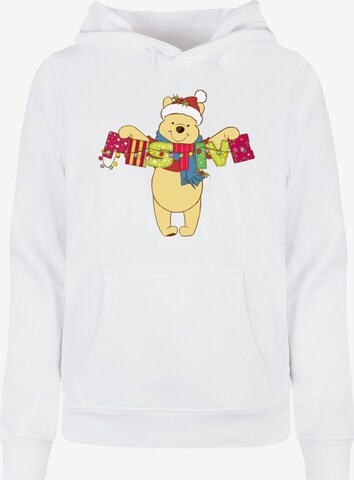 Felpa 'Winnie The Pooh - Festive' di ABSOLUTE CULT in bianco: frontale