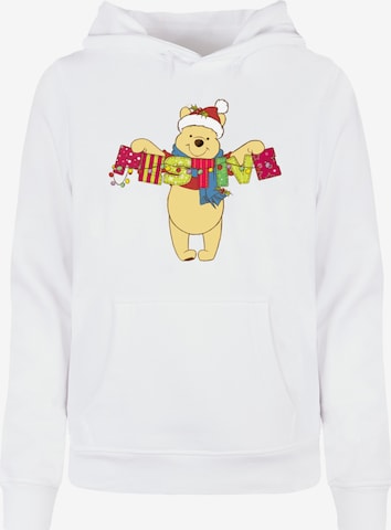 ABSOLUTE CULT Sweatshirt 'Winnie The Pooh - Festive' in Wit: voorkant