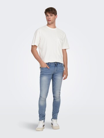 Coupe slim Jean 'Warp' Only & Sons en bleu