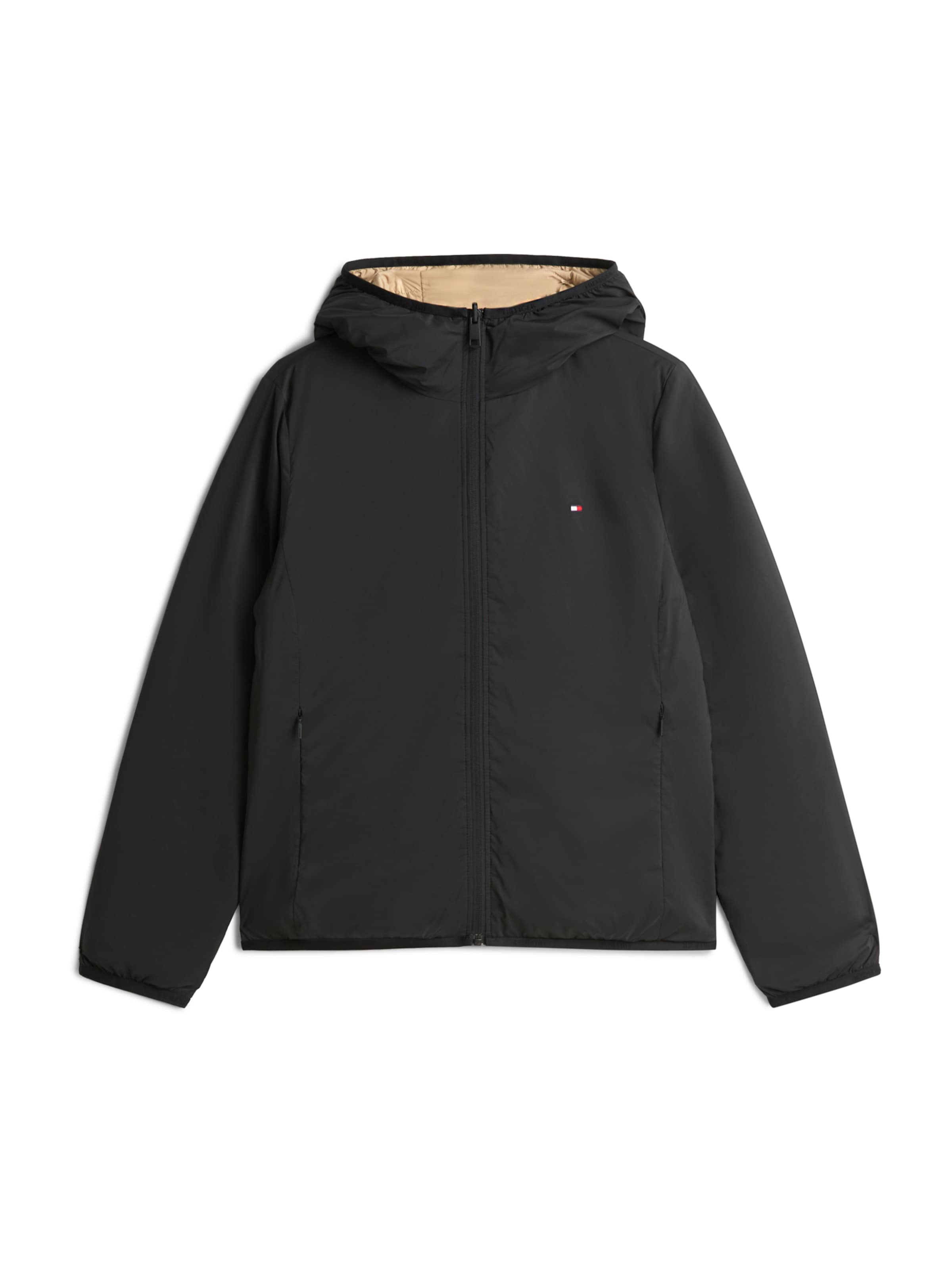 melns TOMMY HILFIGER Starpsezonu jaka: no priekšpuses