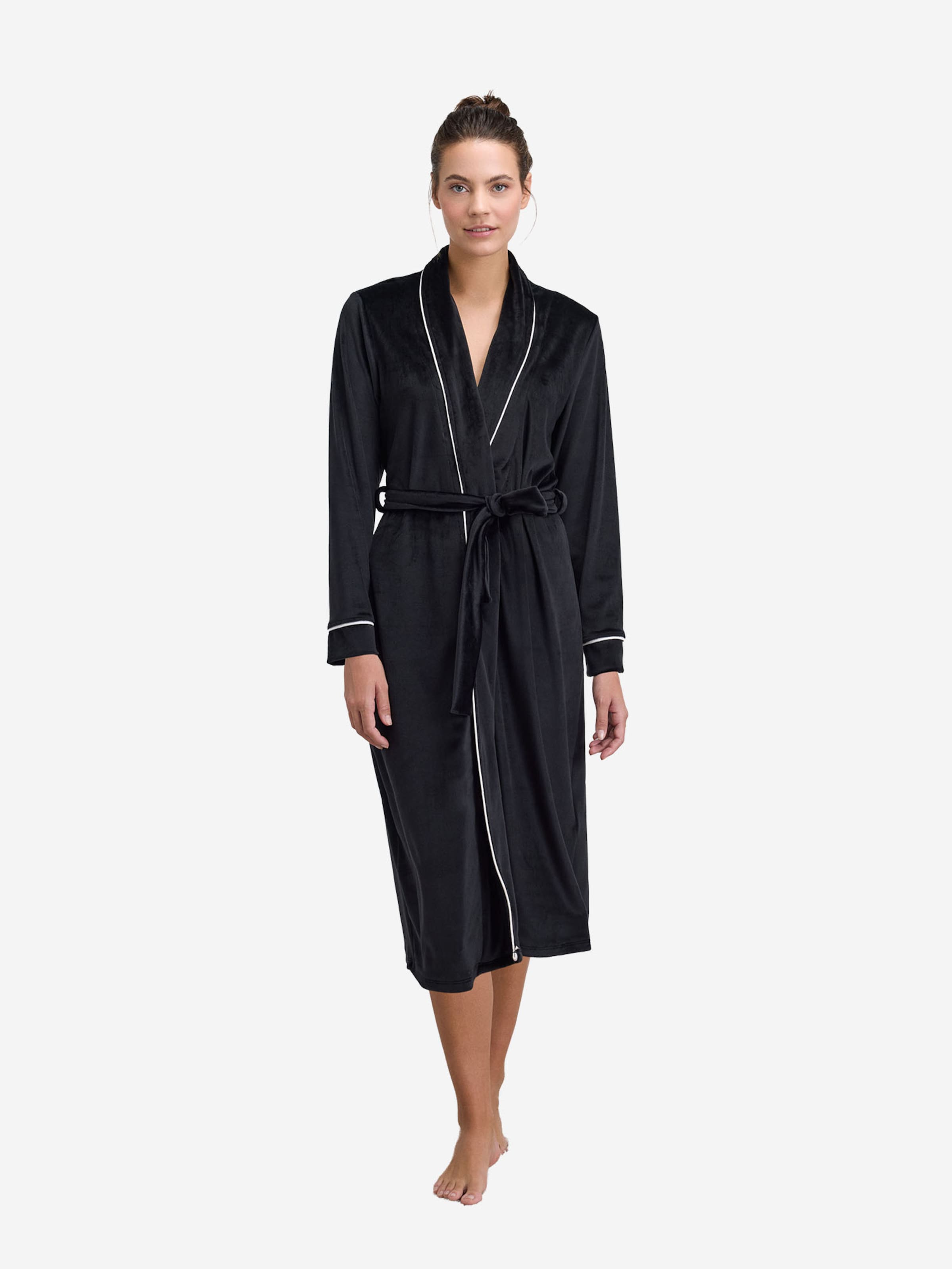 Goldenbay - Roupão comprido ' Bergenia ' em preto: frente