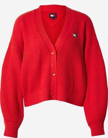 Tommy Jeans Cardigan 'ESSENTIAL' i rød: forside