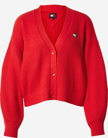 Tommy Jeans Gebreid vest 'ESSENTIAL' in Rood: voorkant