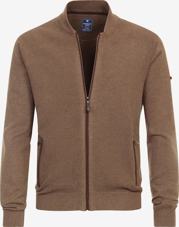 redmond Strickjacke 'Basic' in Braun: Vorderseite