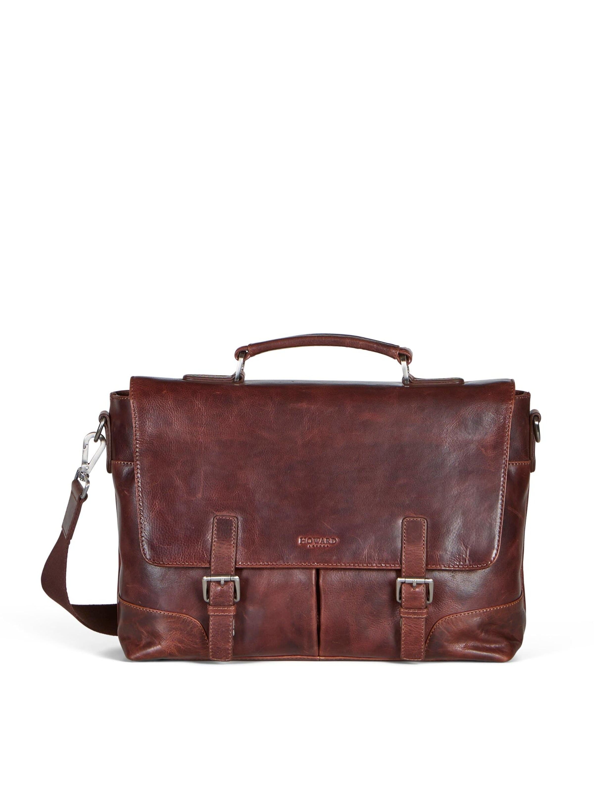 Howard London Aktenkoffer 'Howard Briefcase James Brown' in Bruin: voorkant