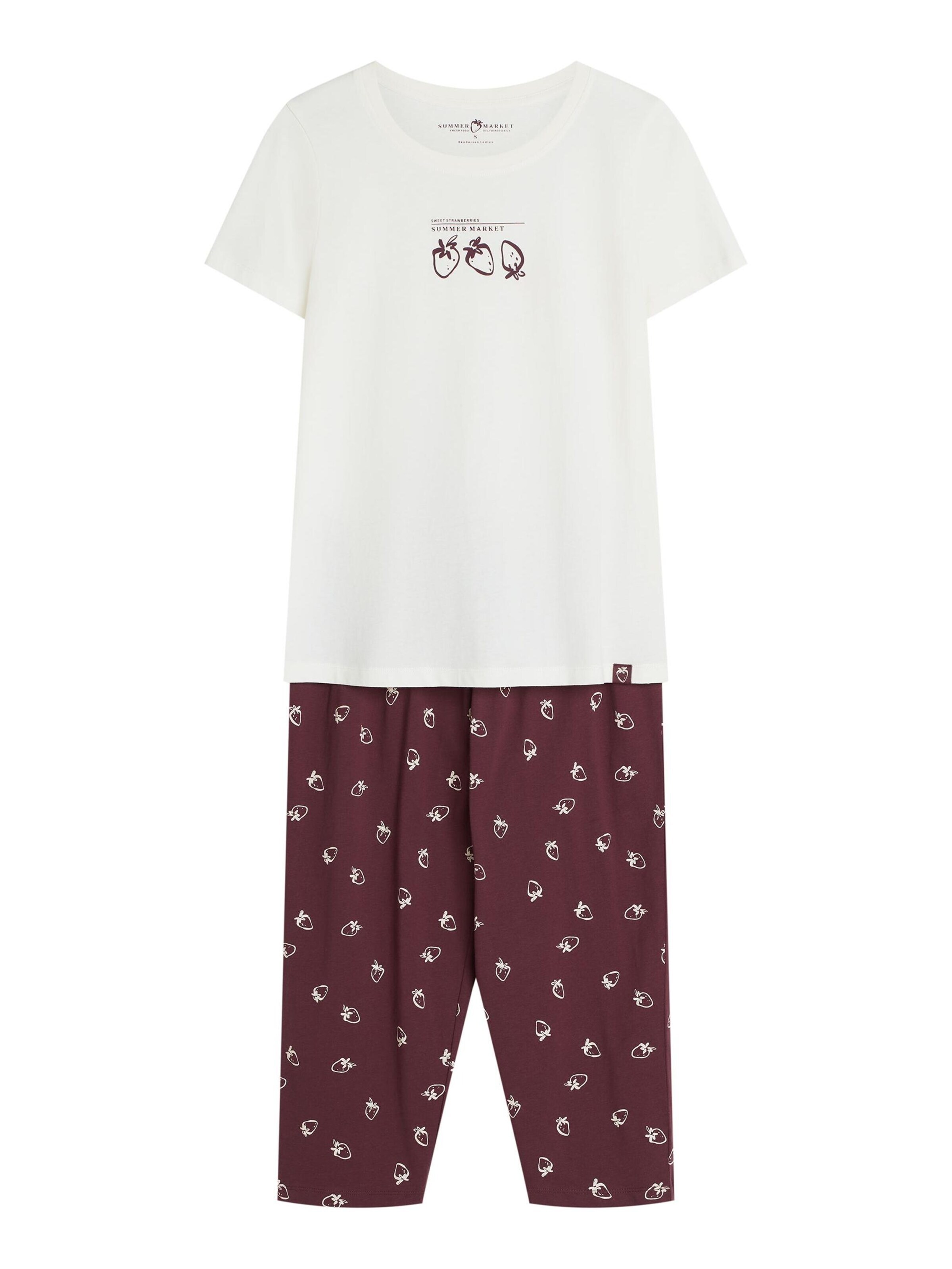 Henderson Pajama 'Schlafanzug Kurzarm Rundhalsausschnitt Caprihose Baumwolle Print Evika' in Mixed colors: front