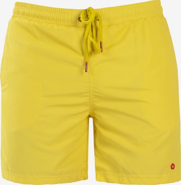 Frozen Cape Swimming Trunks in Yellow: front