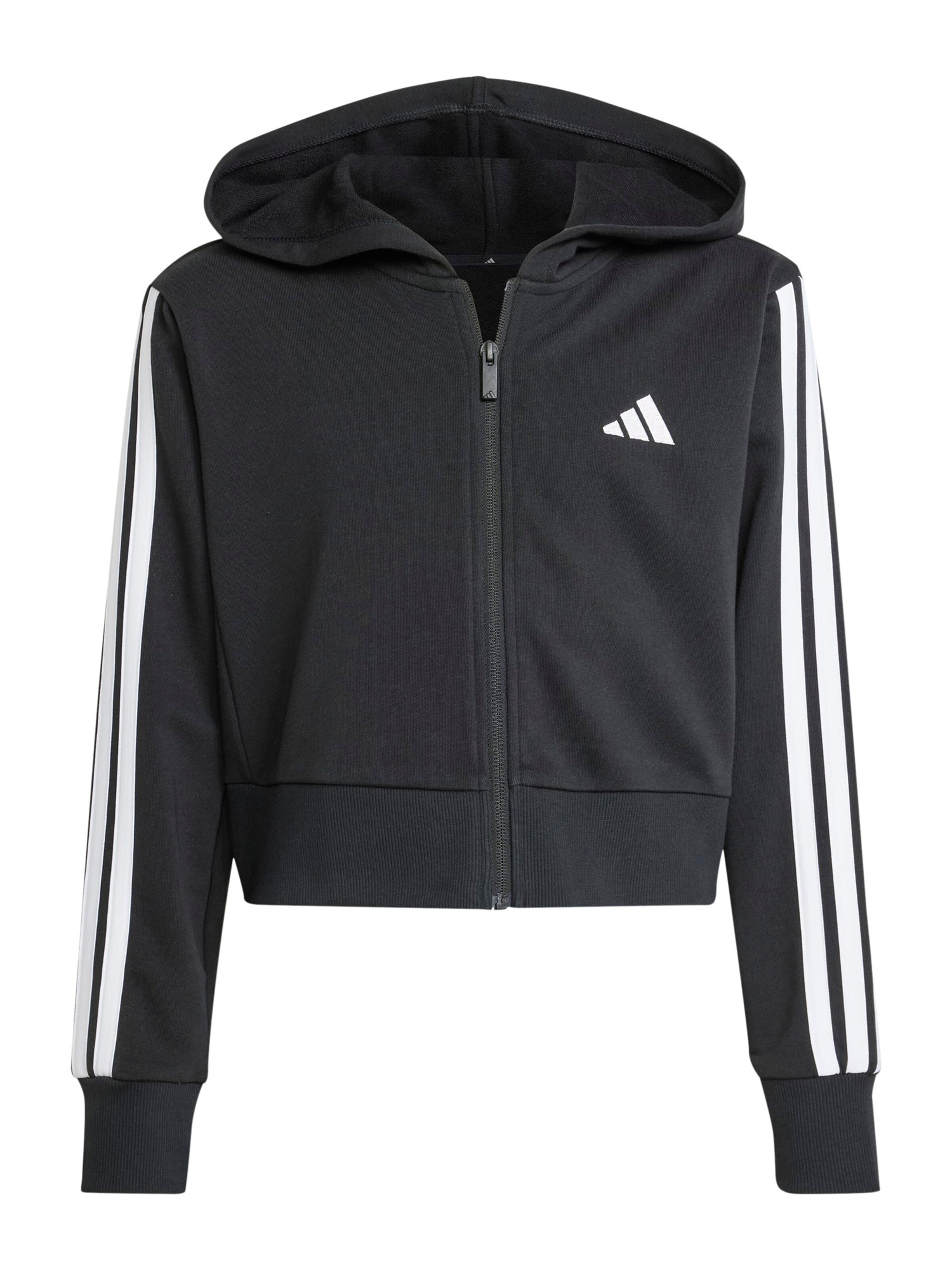 ADIDAS SPORTSWEAR - Sudadera con cremallera deportiva 'Essentials' en negro: frente