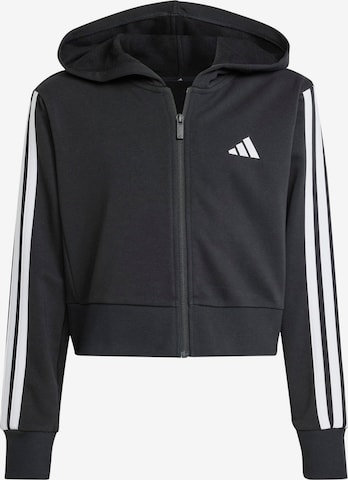 ADIDAS SPORTSWEAR - Sudadera con cremallera deportiva 'Essentials' en negro: frente