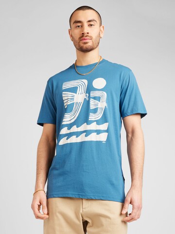 DEDICATED. Shirt 'Stockholm Seagulls And Waves' in Blue: front