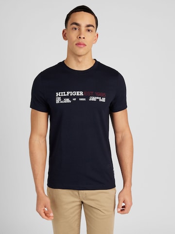 T-Shirt TOMMY HILFIGER en bleu : devant