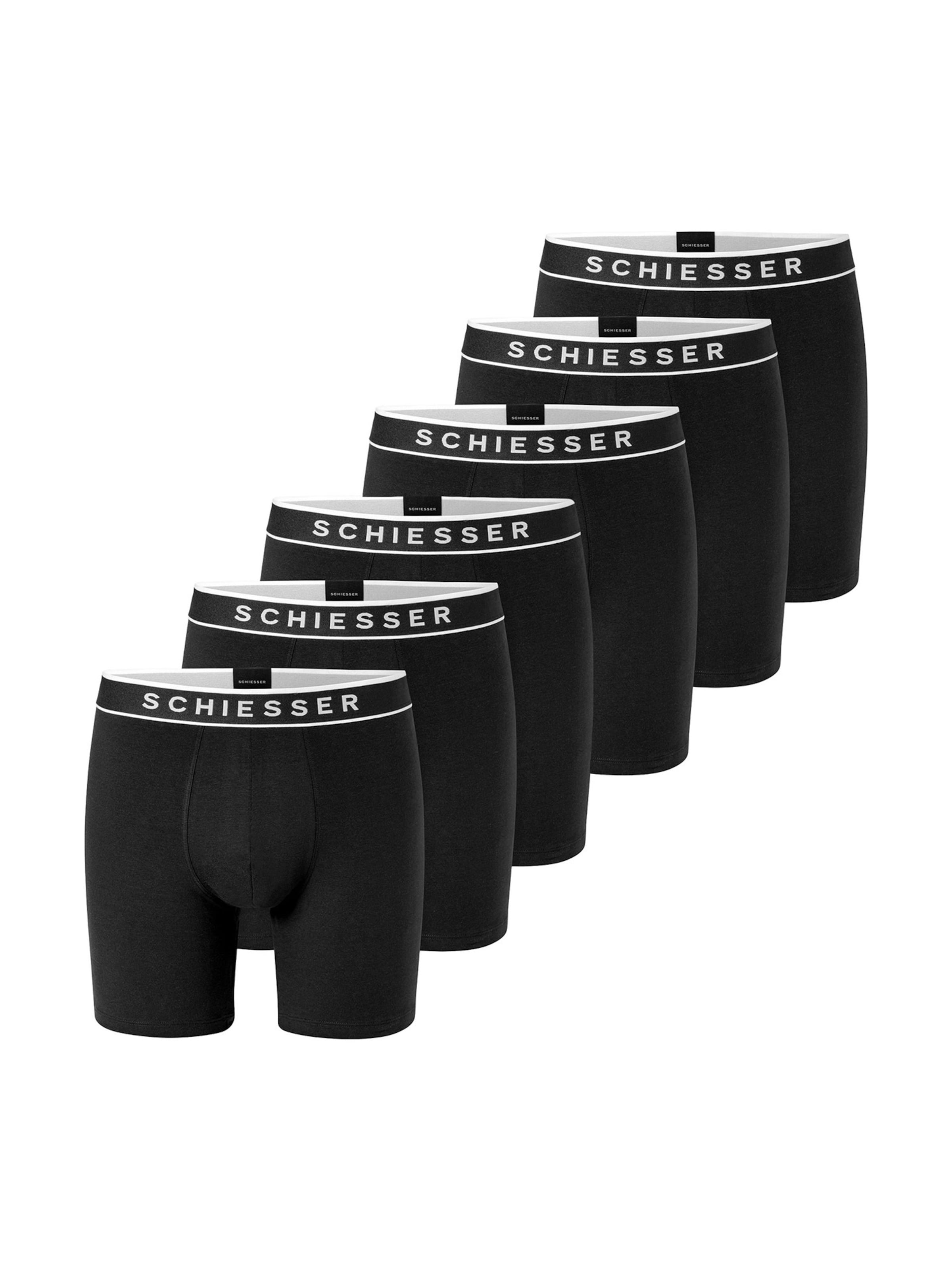 SCHIESSER Langer Boxer ' 95/5 Multi ' in Schwarz: Vorderseite