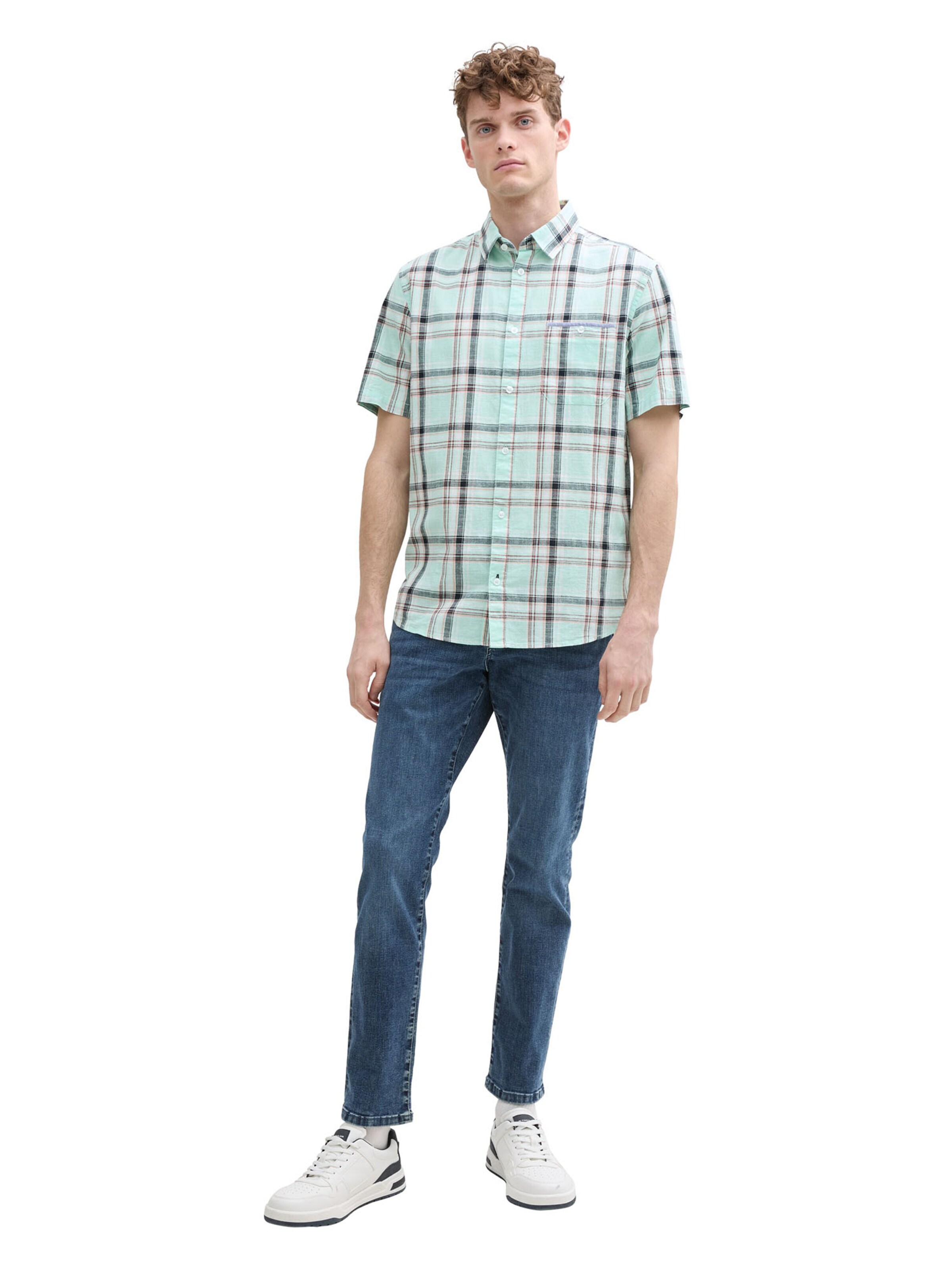 TOM TAILOR Regular fit Button Up Shirt in Green