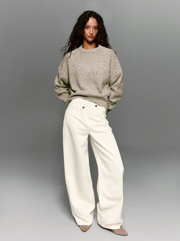 Wide Leg Jean Bershka en beige