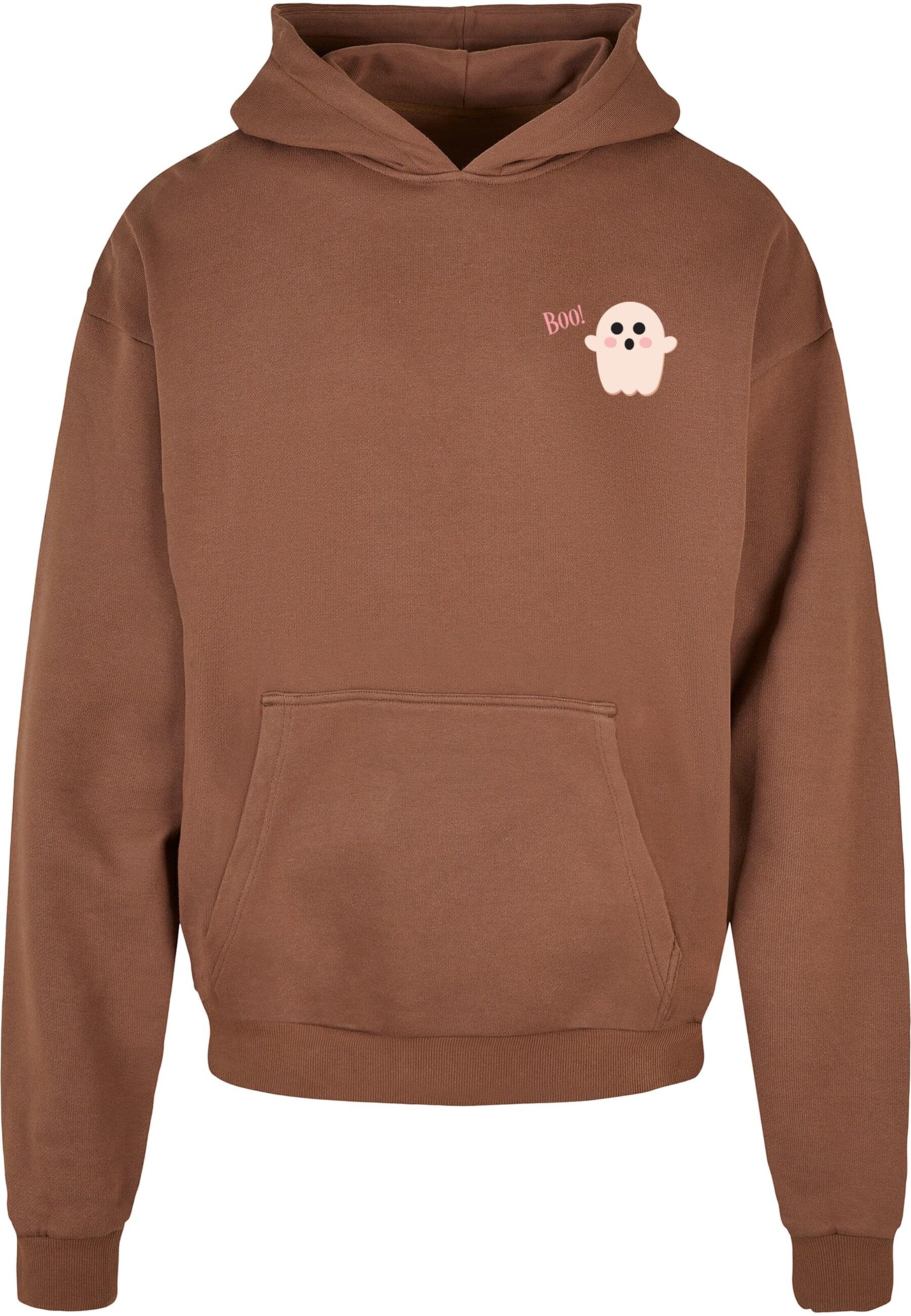 Sweat-shirt 'Halloween - Boo Ghost' Merchcode en marron : devant