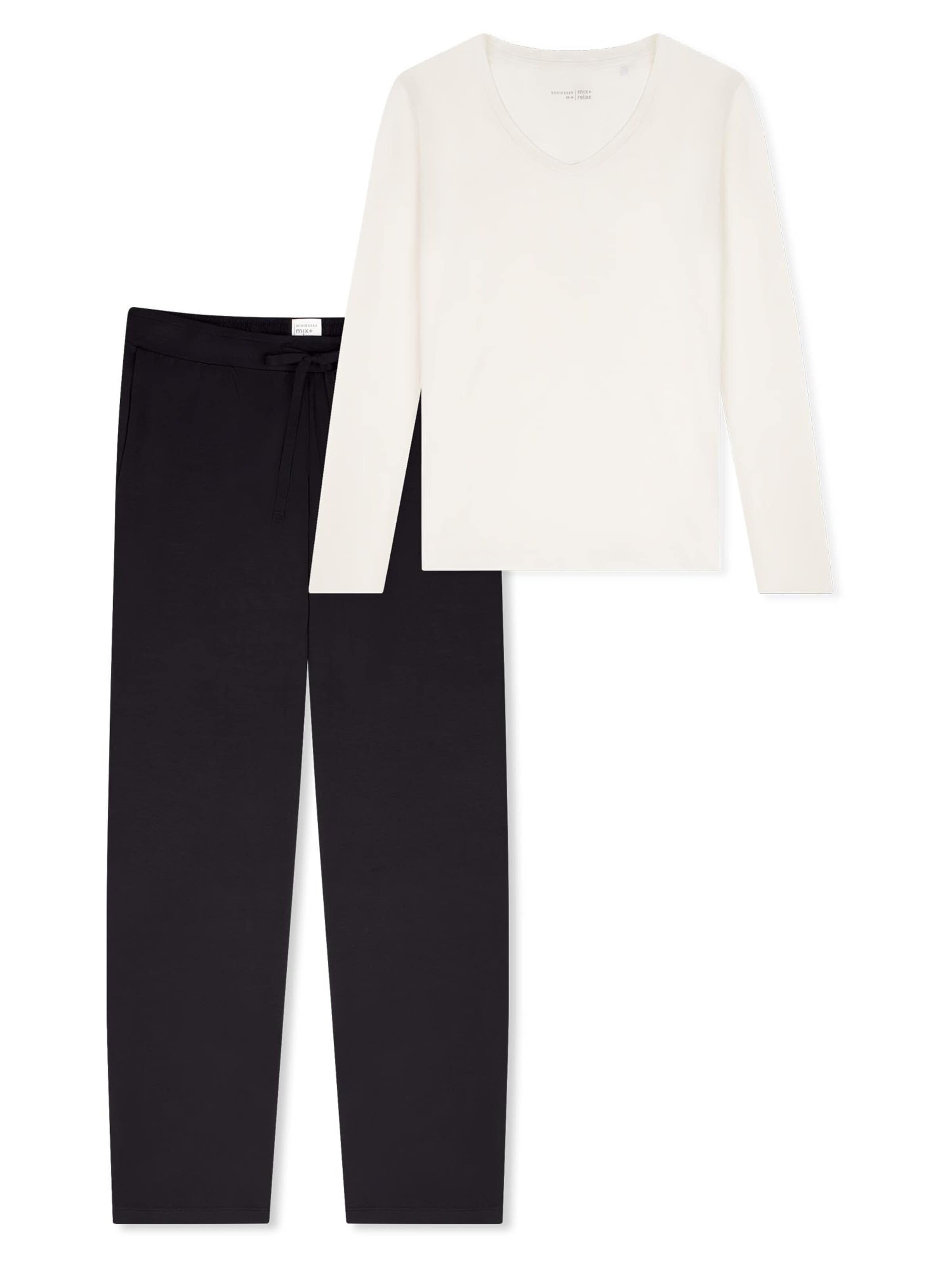 SCHIESSER Pajama 'Mix & Relax' in Black: front