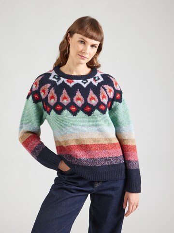 Pull-over 'NEW YORK FAIRISLE' WHITE STUFF en rouge : devant