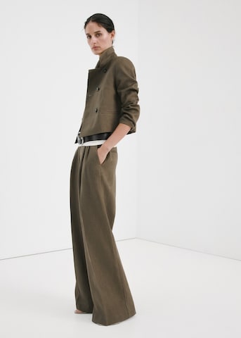 MANGO Regular Pleat-Front Pants 'Listela' in Green