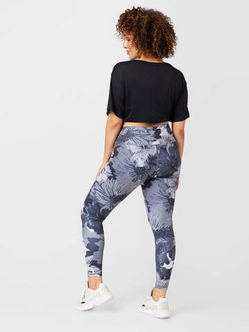 ADIDAS PERFORMANCE Skinny Sporthose 'Essentials Printed High-Waisted ' in Grau