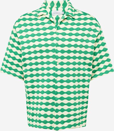 Marškiniai iš TOPMAN, spalva – nebalintos drobės spalva / žalia, Prekių apžvalga