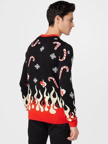 Denim Project Sweater 'X-MAS BURNING SANTA' in Black