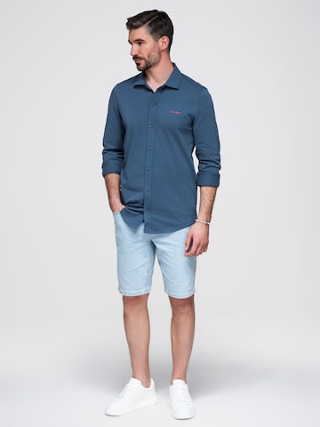Ombre Regular fit Zakelijk overhemd in Blauw